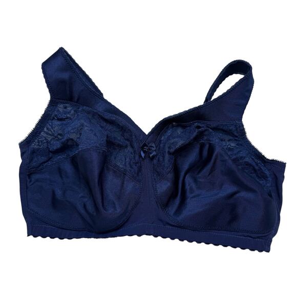 GLAMORISE MagicLift Original Support Bra in Dark Blue Size 36G Wirefree Lace - Picture 1 of 6
